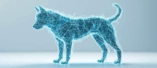Poster - 3D illustration of a canine representing cyber security set against a plain white background