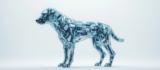 Poster - 3D illustration of a canine representing cyber security set against a plain white background