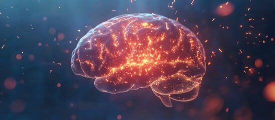 Poster - 3D illustration of a brain symbolizing human life and innovation