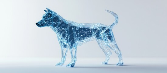 Poster - 3D illustration of a canine representing cyber security set against a plain white background