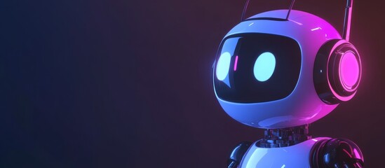 Aufkleber - 3D illustration of a chatbot featuring empty space representing advancements in artificial intelligence communication development and natural language processing capabilities