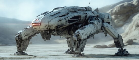 Poster - 3D illustration of a combat robot