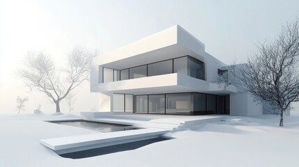 Poster - 3D illustration of a conceptual house design