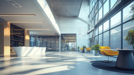 Poster - 3D illustration of a contemporary office building