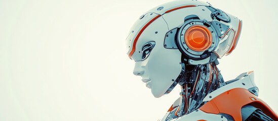 Poster - 3D illustration of a cool robot in profile view showcasing its unique design and features for an engaging visual presentation