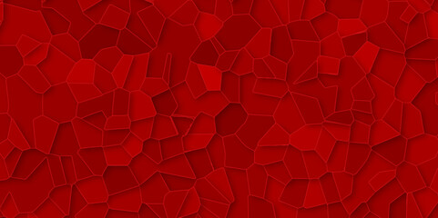 Poster - Abstract red broken stained-glass background with red line. geometric seamless pattern with 3d shapes triangle background. colorful low poly crystal mosaic and tiles background pattern.