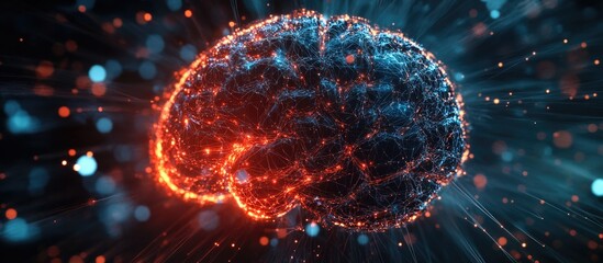 Aufkleber - 3D illustration of a digital brain concept