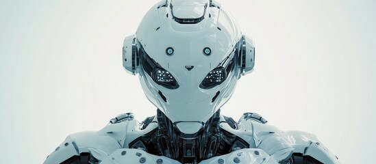 Poster - 3D illustration of a female robot displayed on a white backdrop