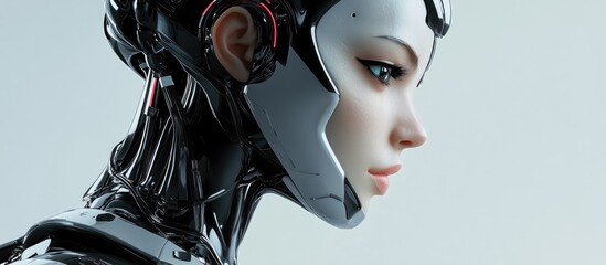 Poster - 3D illustration of a female robotic figure