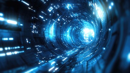 Poster - 3D illustration of a futuristic clone space environment