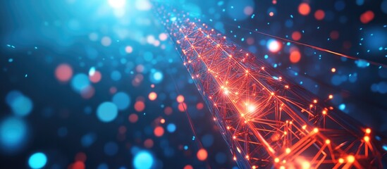 Poster - 3D illustration of a high speed mobile internet connection tower representing advancements in telecommunications technology