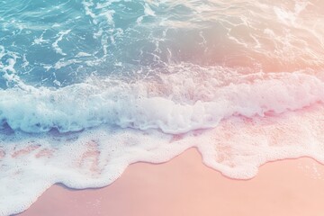 Wall Mural - gentle waves lapping on sandy shore with sun flare
