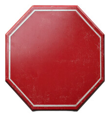 A worn red stop sign on a white background captured outdoors isolated on transparent background