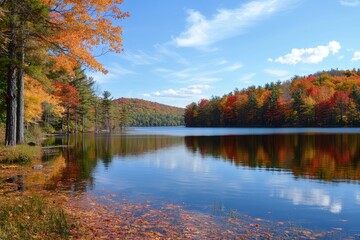 Sticker - Autumn Scenic Of Lake