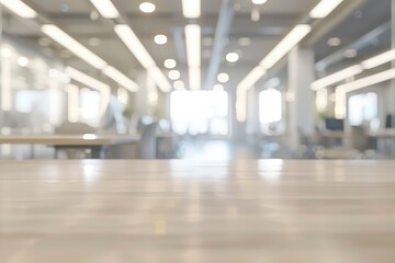 Wall Mural - Blurred empty open space office. Abstract light bokeh at office interior background