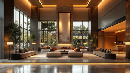Poster - Elegant hotel lobby with contemporary design