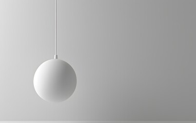 A 3D render of a white, minimalist pendant light on a plain background. 