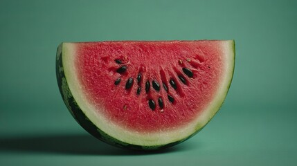 Sticker -   Watermelon atop green counter, with another slice nearby