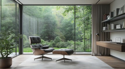 Poster - Minimalist home office with natural light