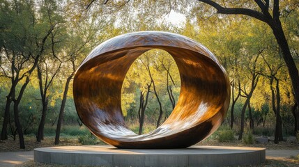 Poster - Modern art sculpture in a park