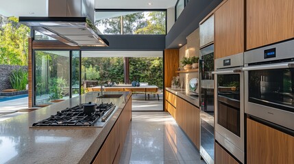 Poster - Modern kitchen with state-of-the-art appliances