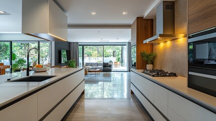 Poster - Modern kitchen with state-of-the-art appliances