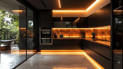 Poster - Modern kitchen with state-of-the-art appliances