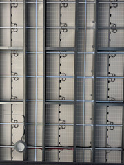 Under Photovoltaic solar panel on modern Parking garage  with nobody 