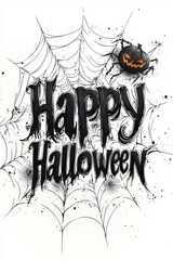 Wall Mural - Happy Halloween: Halloween background image for invitation, greeting card, poster, flyer, banner. Jack o lantern. Pumpkin. Bats. Season. October. Festive.