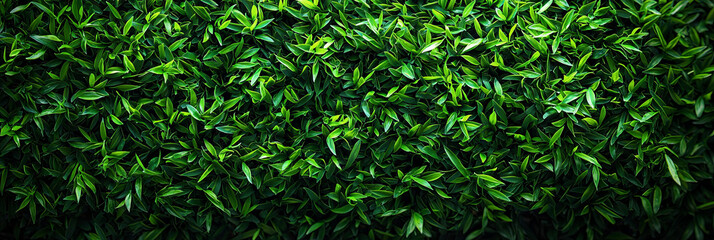 A lush green hedge, a natural wall of vibrant foliage.