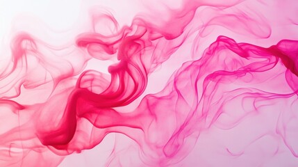 Wall Mural - Abstract pink smoke flowing on white background