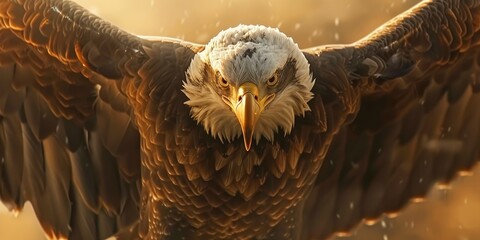 Canvas Print - Bald Eagle showcasing aerial acrobatics