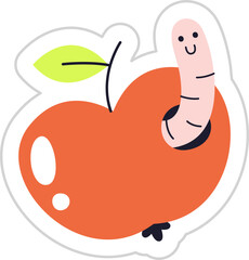 Wall Mural - Apple With Worm School Sticker