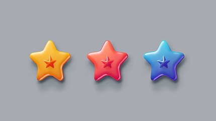 One to five star rating, rate us, review vector icon set isolated on grey background. Customer feedback concept. Vector illustration.