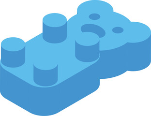 Poster - blue toy block shaped like a bear, perfect for sparking imagination and encouraging building play