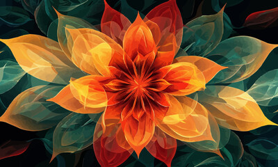 A geometric vector of an abstract flower.