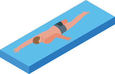 Poster - Professional athlete is swimming in a pool, practicing his freestyle stroke