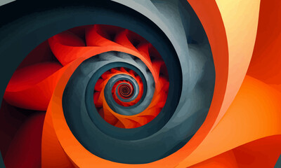 A geometric vector of a spiral pattern.