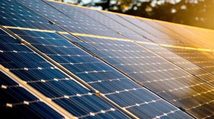 Rows of Gleaming Solar Panels Harnessing the Sun s Renewable Energy