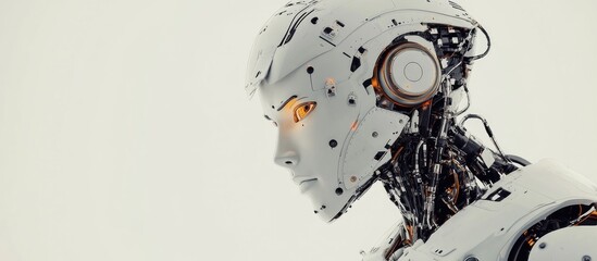 Poster - 3d illustration of a robot in a white background