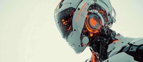 Poster - Futuristic robotic figure in attire digital art depiction
