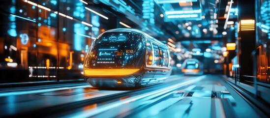 Poster - Transportation and technology concept showcasing Intelligent Transport Systems and the concept of mobility as a service