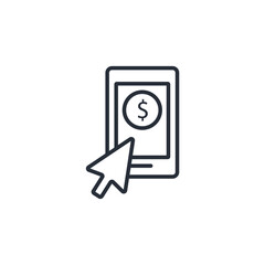 Fototapete - Mobile banking icon. vector.Editable stroke.linear style sign for use web design,logo.Symbol illustration.