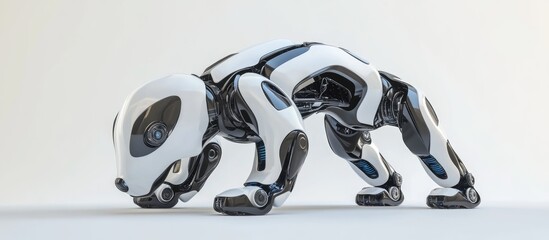 Poster - 3D illustration of a robotic dog on a white background