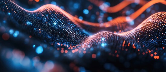 Aufkleber - Abstract technology concept featuring a visualization of big data streams artificial intelligence and quantum computing designed for a glowing tech background and science innovation