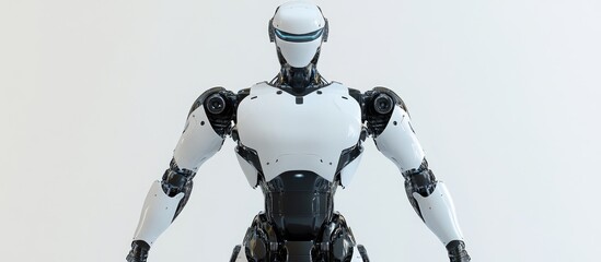 Poster - 3D illustration of a robot in a T pose from the rear perspective