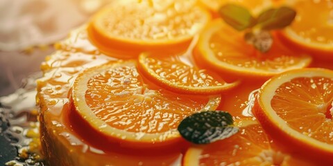 Wall Mural - Orange Cake with Orange Slices