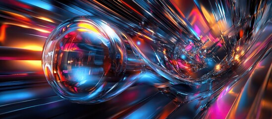 Poster - 3D rendering of an imaginative concept showcasing futuristic elements and vibrant colors