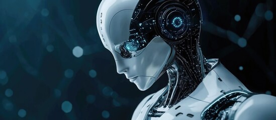 Poster - 3D illustration of a robot representing the concept of artificial intelligence