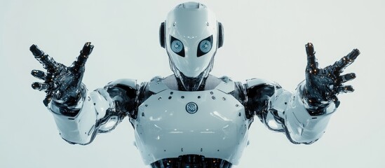 Poster - 3D illustration of a master robot in a T pose